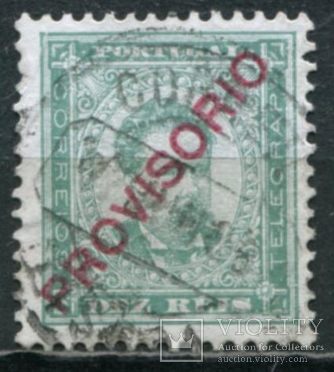 1892 Португалия надпечатка "provisorio" 10R, фото №2