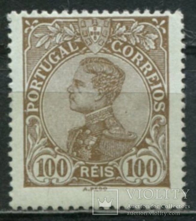 1910 Португалия король Мануэл II  100R, фото №2