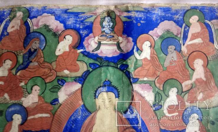 Тибетская тханка Будда Шакьямуни. 61x40 см. 19 век, фото №8