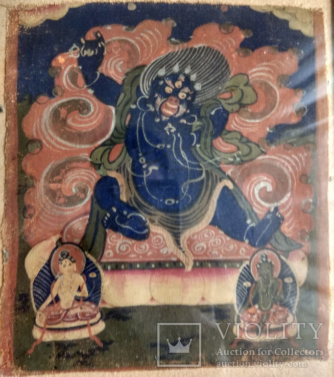 Миниатюрная тибетская тханка Ваджрапани. 19 век, фото №2