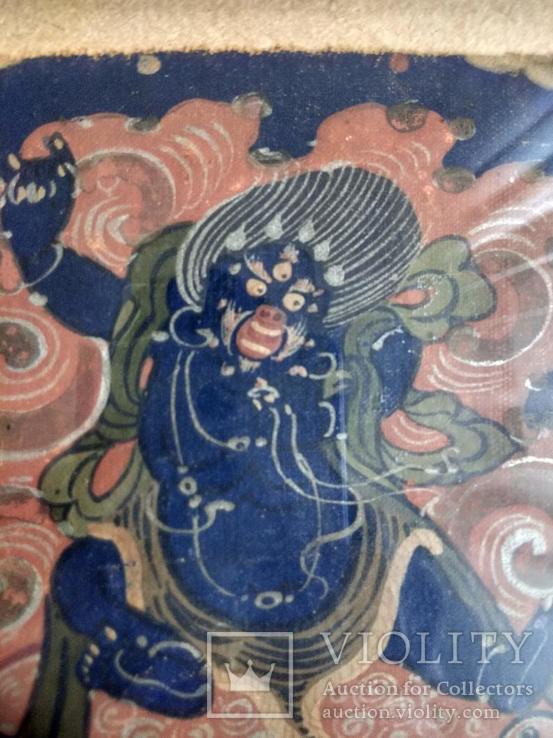 Миниатюрная тибетская тханка Ваджрапани. 19 век, фото №3