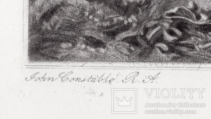Гравюра. Дж. Констебл - Лукас. "Хэмпстед-Хит.". До 1840 года. (42,8 на 29 см). Оригинал., фото №5