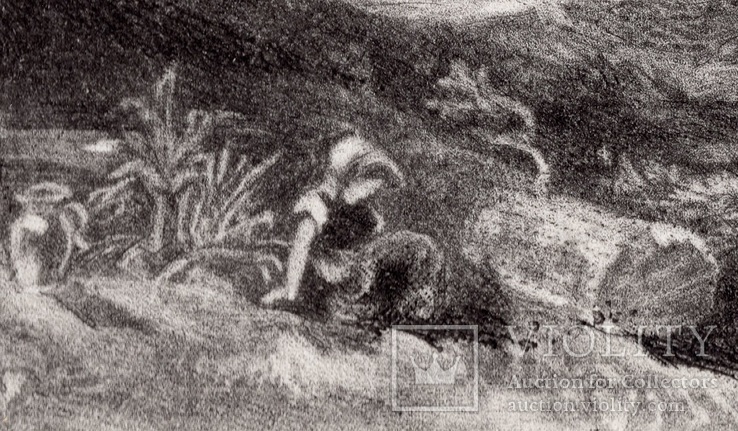 Гравюра. Дж. Констебл - Лукас. "Ферма Глеба". До 1840 года. (42,8 на 29 см). Оригинал., фото №4