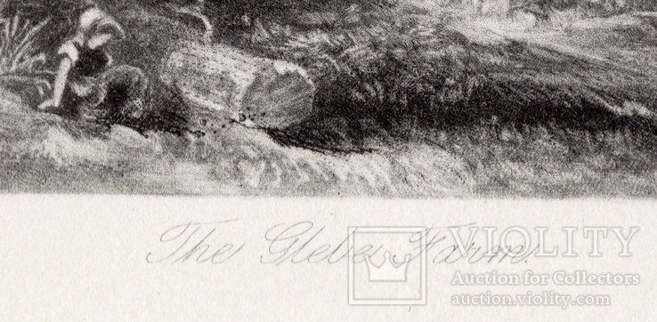Гравюра. Дж. Констебл - Лукас. "Ферма Глеба". До 1840 года. (42,8 на 29 см). Оригинал., фото №6