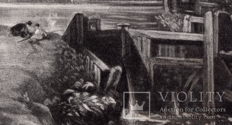 Гравюра. Дж. Констебл - Лукас. "Замок на Стоуре". До 1840 года. (42,8 на 29 см). Оригинал., фото №3
