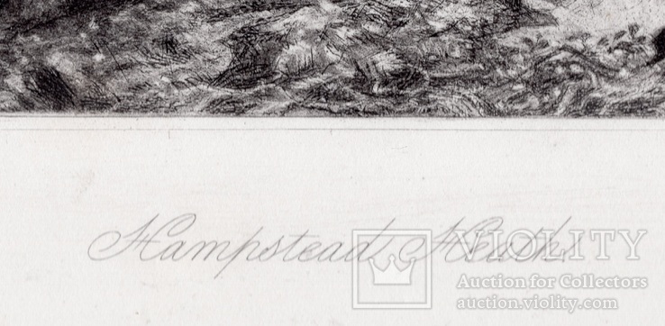 Гравюра. Дж. Констебл - Лукас. "Хэмпстед-Хит". До 1840 года. (42,8 на 29 см). Оригинал., фото №6