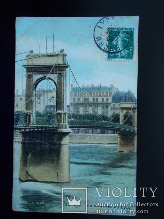 Ліон. Міст. Пройшла пошту в 1908 р. (лот 2), фото №2