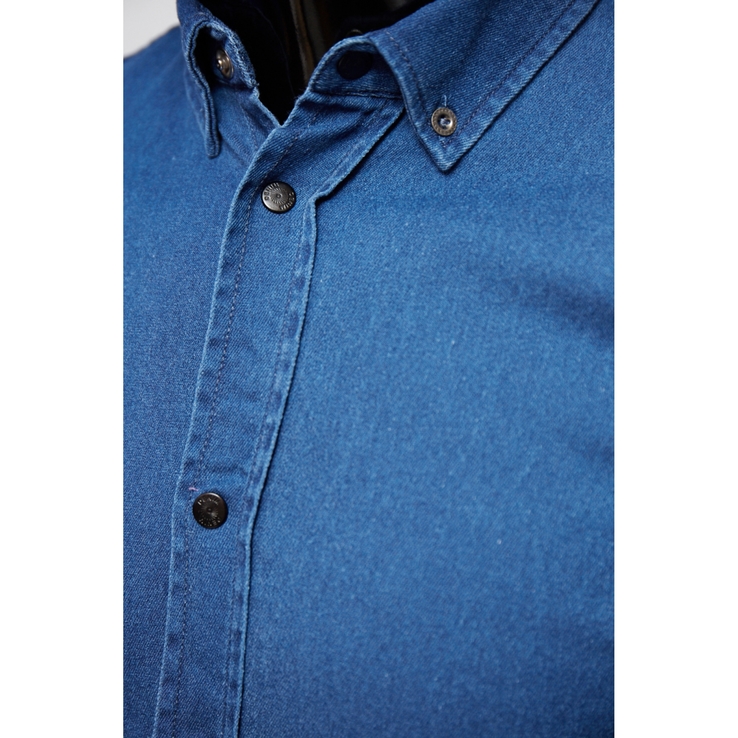 Рубашка мужская джинсовая Figo 16000-2 синий джинс, photo number 3