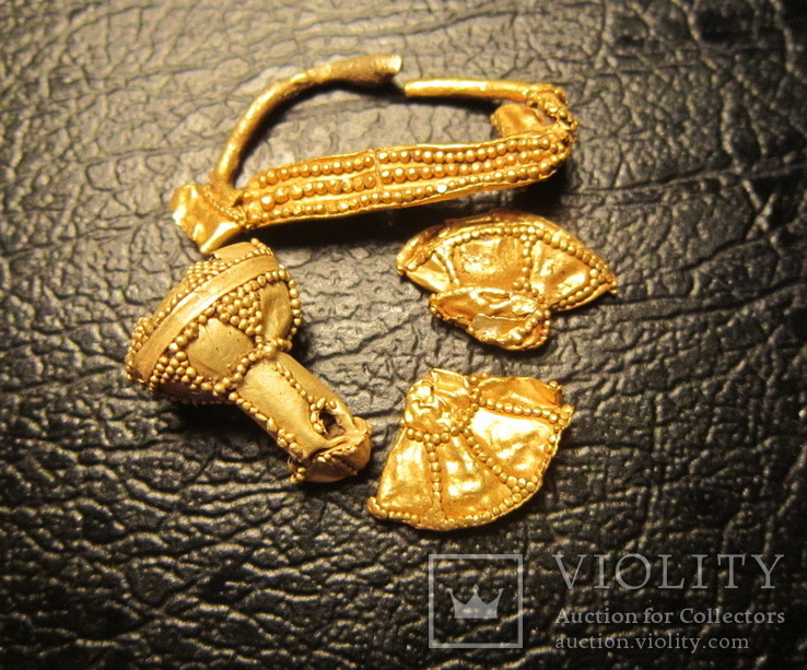 Фрагменты Хазарских колтов, золото - 8,5 грамм, фото №3