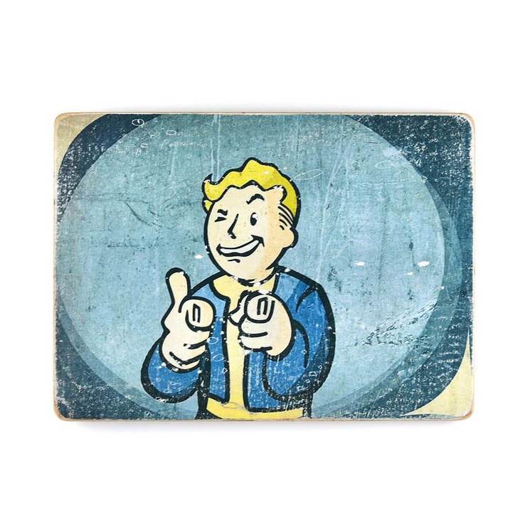Деревянный постер "Fallout #15 Vault-Boy winks", фото №2
