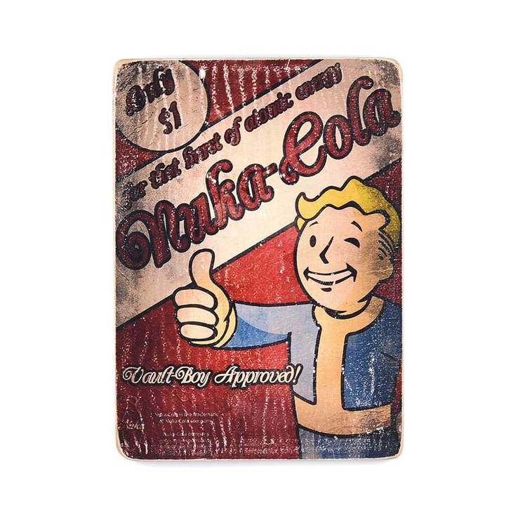 Деревянный постер "Fallout #5 Nuka-Cola Vault-Boy approved", фото №2