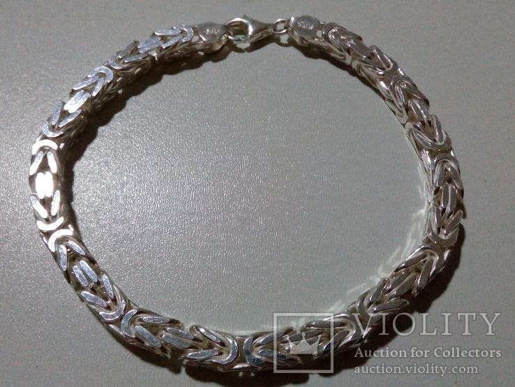 Браслет мужской лисий хвост новый серебро 925, фото №2
