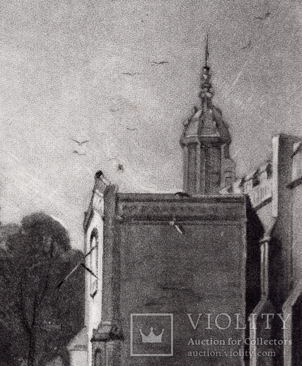 Гравюра. Дж. Констебл - Лукас. " Церковь в Бергхольте". До 1840 года. (42,8 на 29 см)., photo number 3