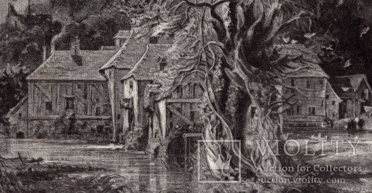Гравюра. Дж. Констебл - Лукас. "Арундел". До 1840 года. (42,8 на 29 см). Оригинал., фото №3