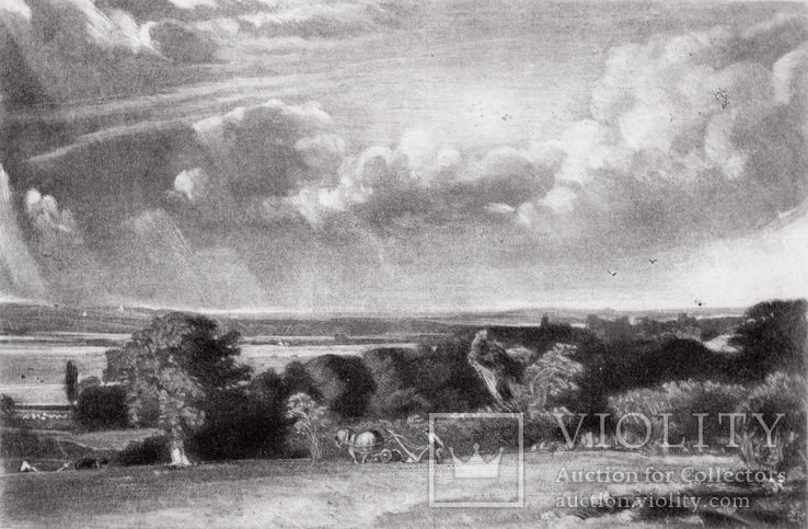 Гравюра. Дж. Констебл - Лукас. "Летняя земля". До 1840 года. (42,8 на 29 см). Оригинал., фото №2