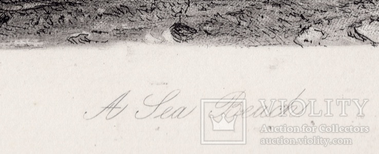 Гравюра. Дж. Констебл - Лукас. " Морской пляж". До 1840 года. (42,8 на 29 см). Оригинал., фото №6