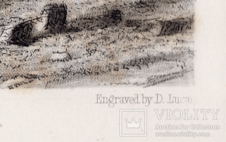Гравюра. Дж. Констебл - Лукас. " Морской пляж". До 1840 года. (42,8 на 29 см). Оригинал., фото №7