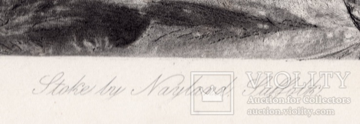 Гравюра. Дж. Констебл - Лукас. "Сток-бай-Нейленд". До 1840 года. (42,8 на 29 см)., фото №6