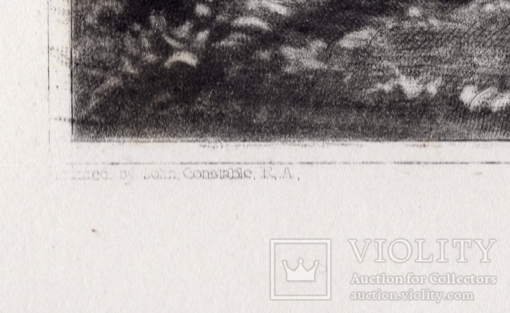 Гравюра. Дж. Констебл - Лукас. "Река Стаур". До 1840 года. (42,8 на 29 см). Оригинал., фото №5