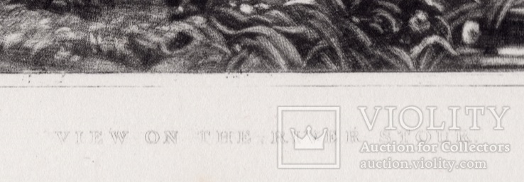 Гравюра. Дж. Констебл - Лукас. "Река Стаур". До 1840 года. (42,8 на 29 см). Оригинал., фото №6