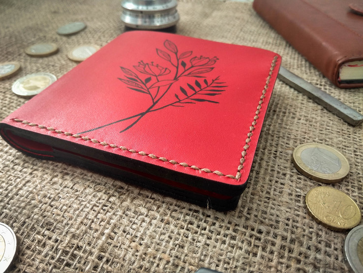 Ексклюзивний гаманець з натуральної шкіри з малюнком ручної роботи (11), фото №5