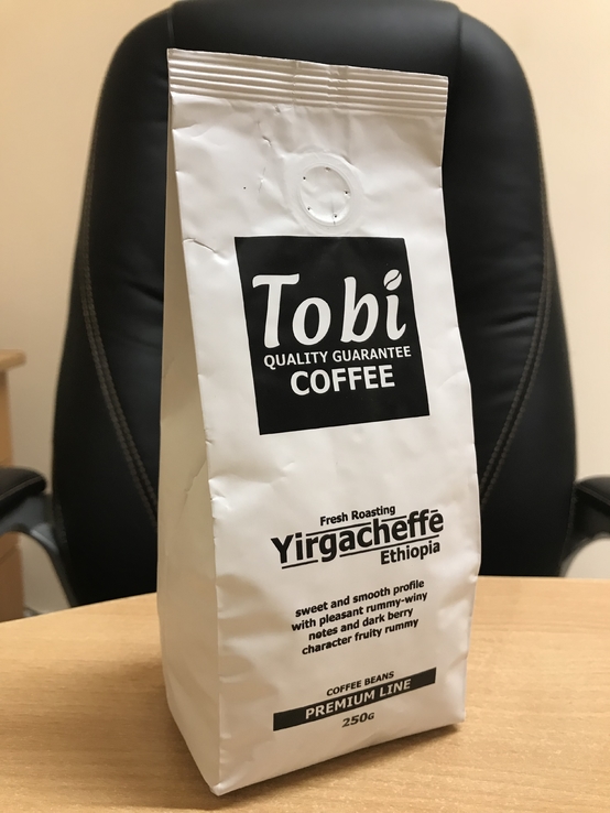 Элитный кофе в зернах свежей обжарки Ethiopia Yirgacheffe Tobi coffee 250 г