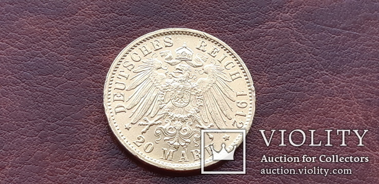Золото 20 марок 1912 г. Баден, фото №6