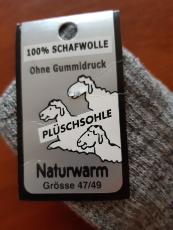  3 пары-носки из чистой овечьей шерсти"Naturwarm", Германия, р.47-49, фото №5