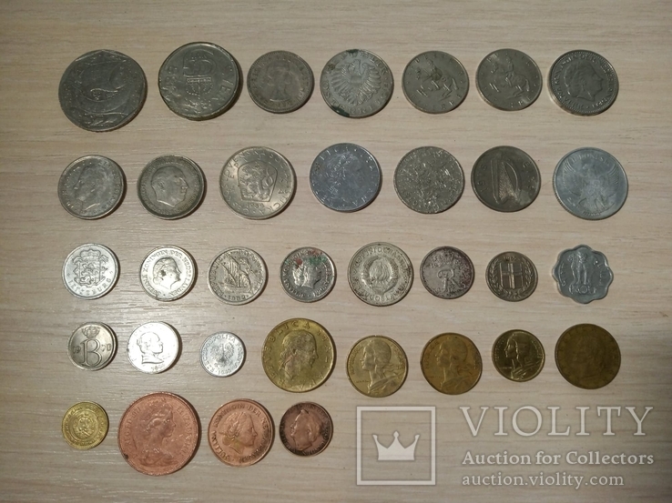34 монеты разных стран мира 20век, фото №6