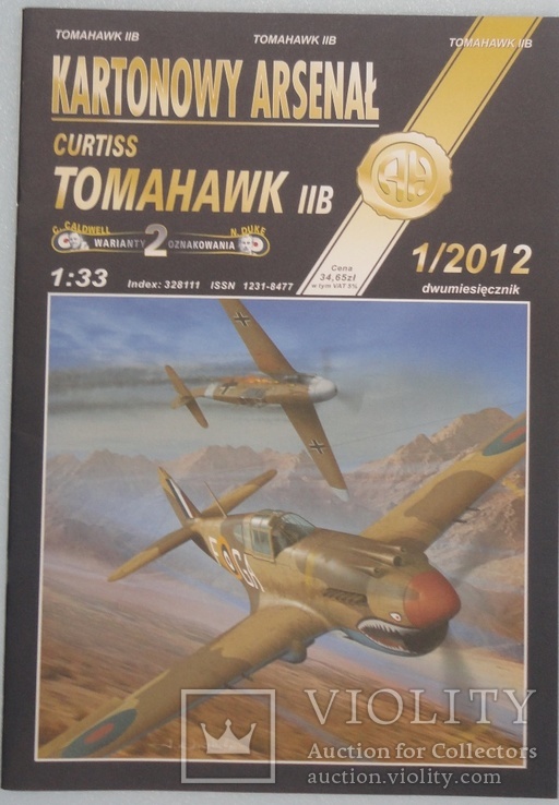 Самолет "Curtiss Tomahawk IIB" 1:33  6\2011   AN.HALINSKI KARTONOWY ARSENAL