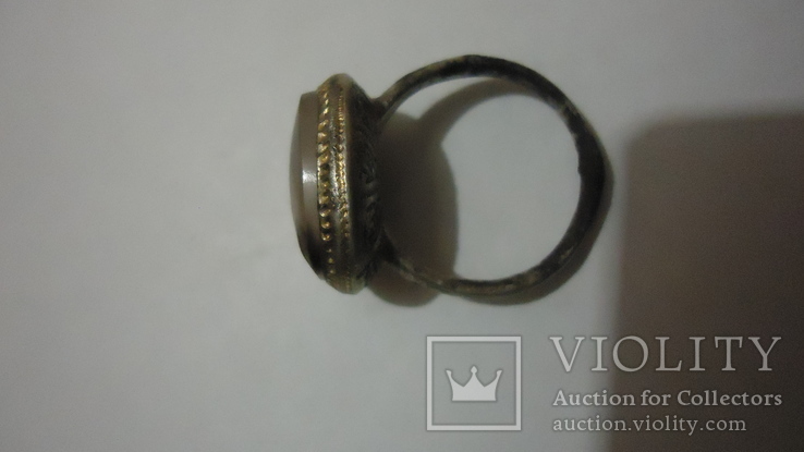 Серебряний перстень з камнем в позолоті., фото №4