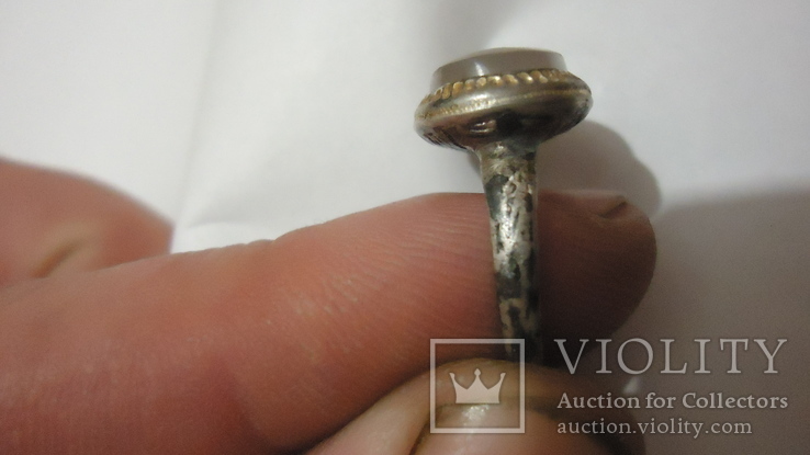 Серебряний перстень з камнем в позолоті., фото №7