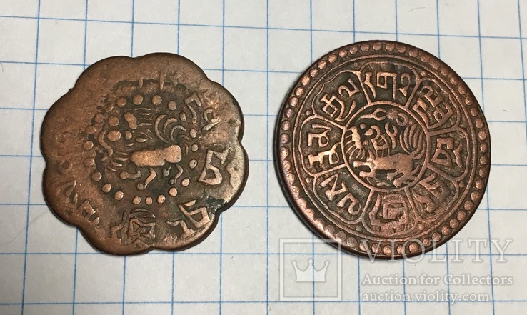 Монеты старые стран Гималаев., фото №2