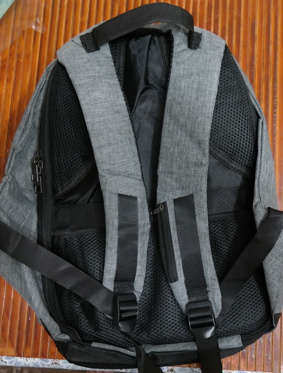 Рюкзак Travel bag черно-серый (антивор+USB выход), фото №3