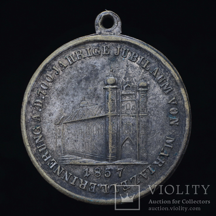 Медаль Паломничество к Церкви Мариацель 1857, Австрия 40мм, фото №2