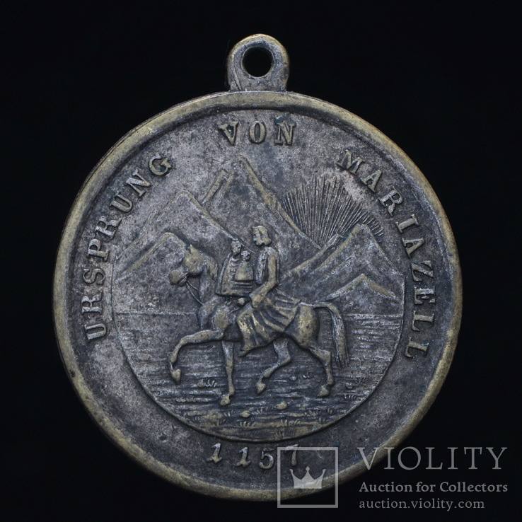 Медаль Паломничество к Церкви Мариацель 1857, Австрия 40мм, фото №3