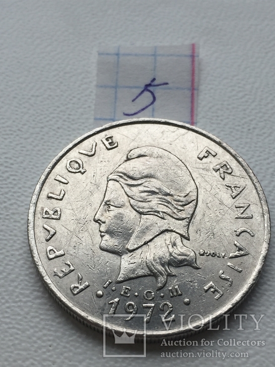 Новая Каледония 20 франков 1972 г., фото №3