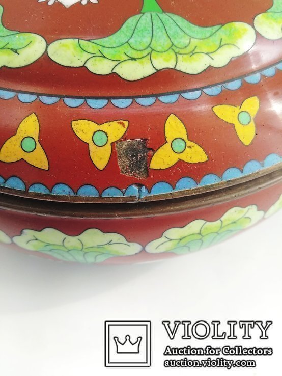 Большая ваза шкатулка старый Китай, фото №9