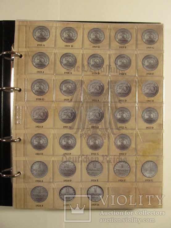 Комплект листов с разделителями для разменных монет Веймарской Республики 1919-1938гг, фото №2