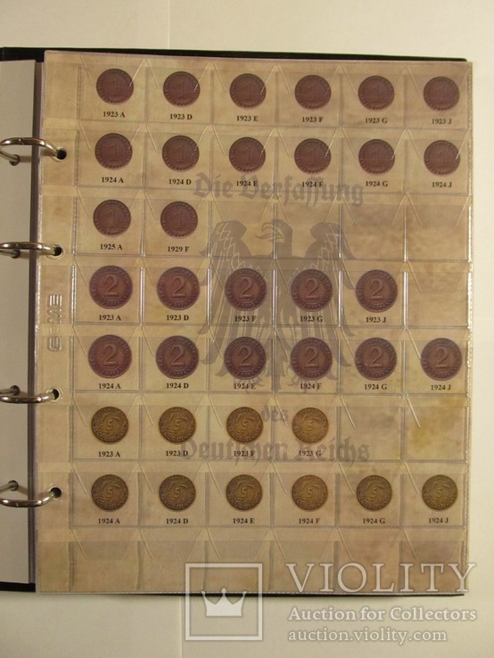 Комплект листов с разделителями для разменных монет Веймарской Республики 1919-1938гг, фото №5