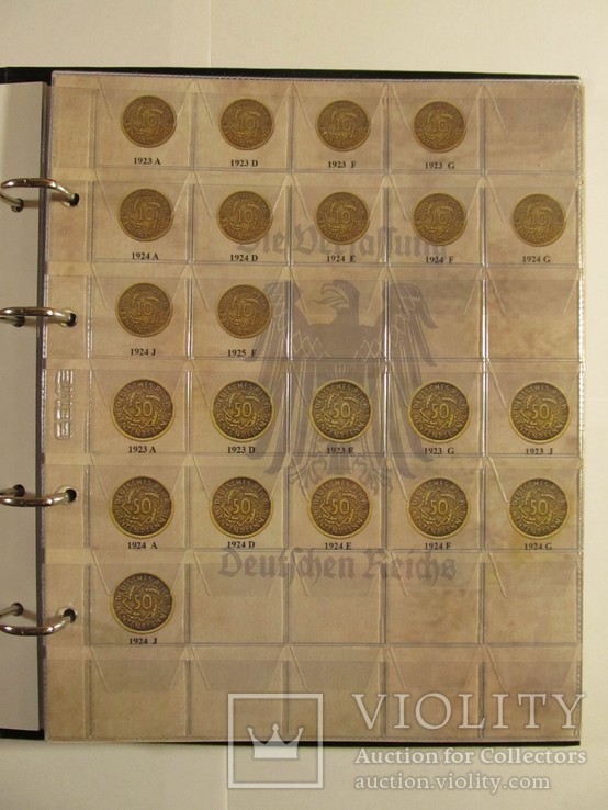 Комплект листов с разделителями для разменных монет Веймарской Республики 1919-1938гг, фото №6
