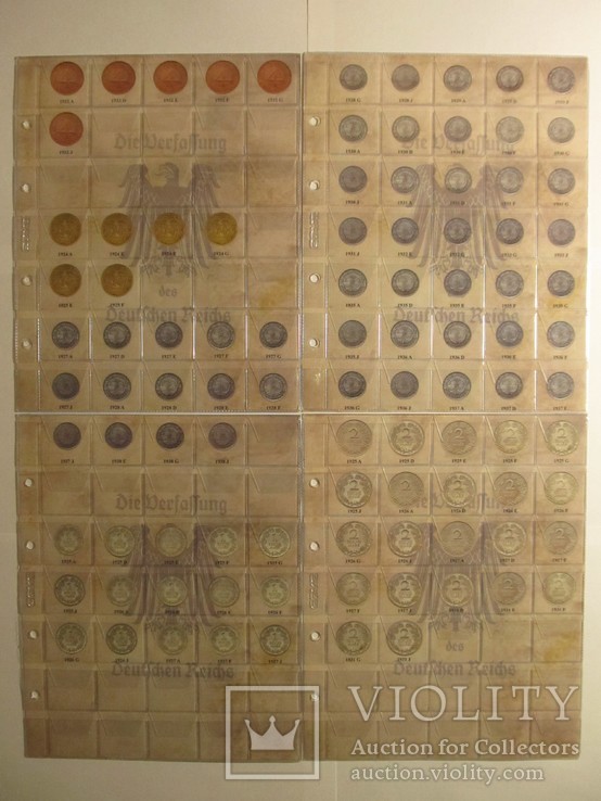 Комплект листов с разделителями для разменных монет Веймарской Республики 1919-1938гг, фото №8