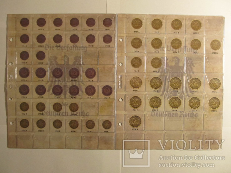Комплект листов с разделителями для разменных монет Веймарской Республики 1919-1938гг, фото №10