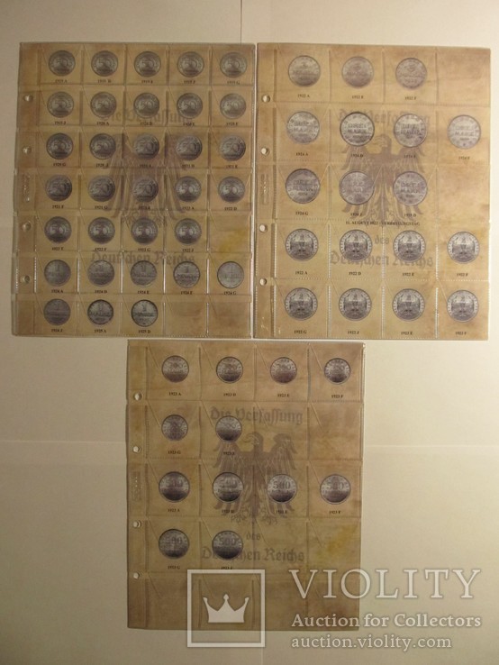 Комплект листов с разделителями для разменных монет Веймарской Республики 1919-1938гг, фото №11