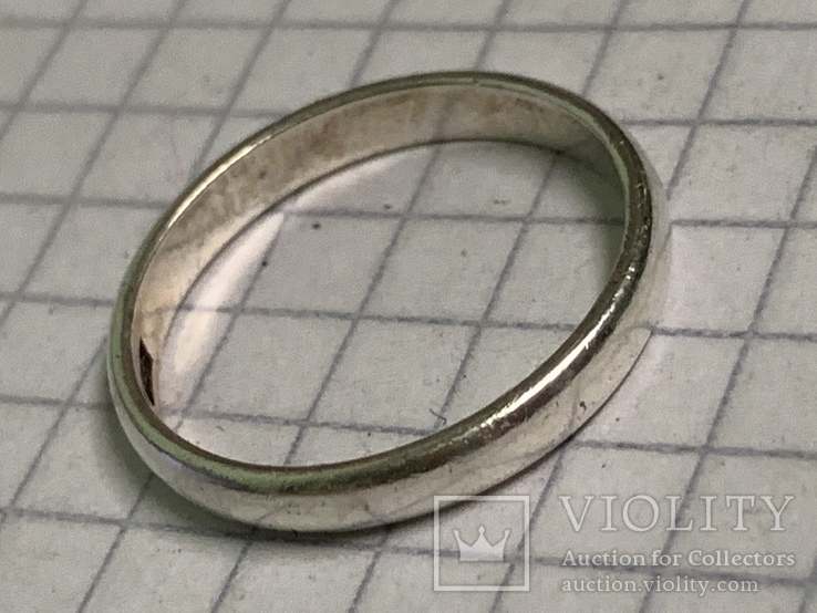 Серебряное обручальное кольцо 916 проба звезда 18 размер, фото №3