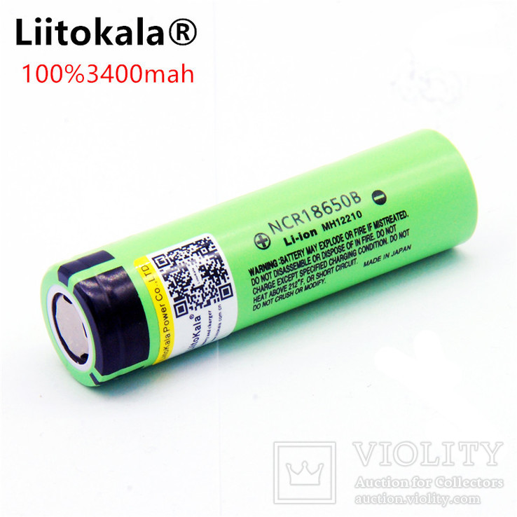 Аккумулятор LiitoKala NCR18650B 3,7 В 3400 мАч 18650., фото №2