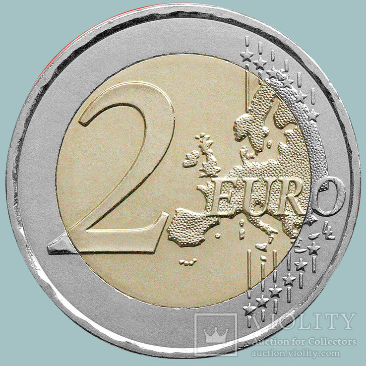 Греция 2 евро 2019 года 100 лет со дня рождения Манолиса Андроникоса (G2748), фото №3