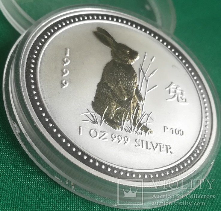 1 доллар, Австралия. Год кролика. Ag 31.13 г, фото №11
