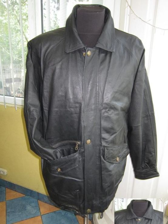 Большая классическая кожаная мужская куртка HENRY MORELL.  Лот 578, numer zdjęcia 4