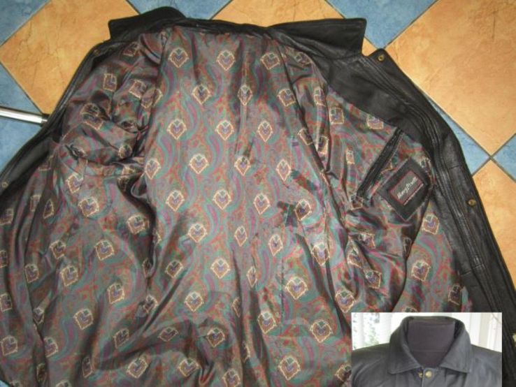 Большая классическая кожаная мужская куртка HENRY MORELL.  Лот 578, фото №5